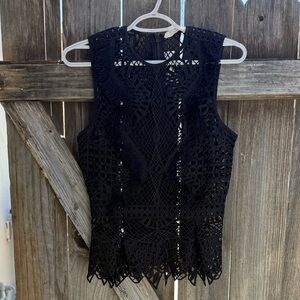 Jonathan Simkhai Lace Peplum top size 2